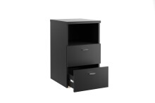 Nachttisch >COLIMA 1< in schwarz - 35x61,5x39,9cm (BxHxT)