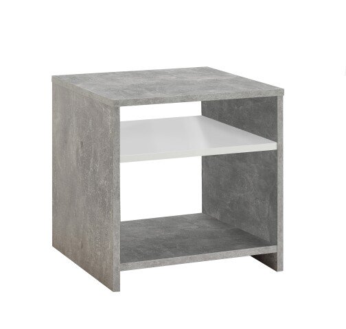 Beistelltisch >LUND< in Beton LA-weiß - 39,9x39,9x39,9cm (BxHxT)