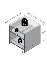 Beistelltisch >LUND< in Beton LA-weiß - 39,9x39,9x39,9cm (BxHxT)