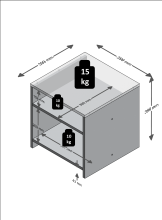Beistelltisch >LUND< in Beton LA-weiß - 39,9x39,9x39,9cm (BxHxT)