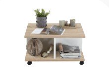 Couchtisch >TWIN 1< in Eiche Dekor-weiß Edelglanz - 70x36x70cm (BxHxT)