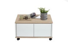 Couchtisch >TWIN 1< in Eiche Dekor-weiß Edelglanz - 70x36x70cm (BxHxT)