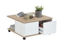 Couchtisch >TWIN 1< in Eiche Dekor-weiß...