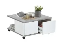 Couchtisch >TWIN 1< in Beton LA-weiß...