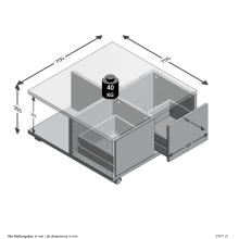 Couchtisch >TWIN 1< in Beton LA-weiß Edelglanz - 70x36x70cm (BxHxT)