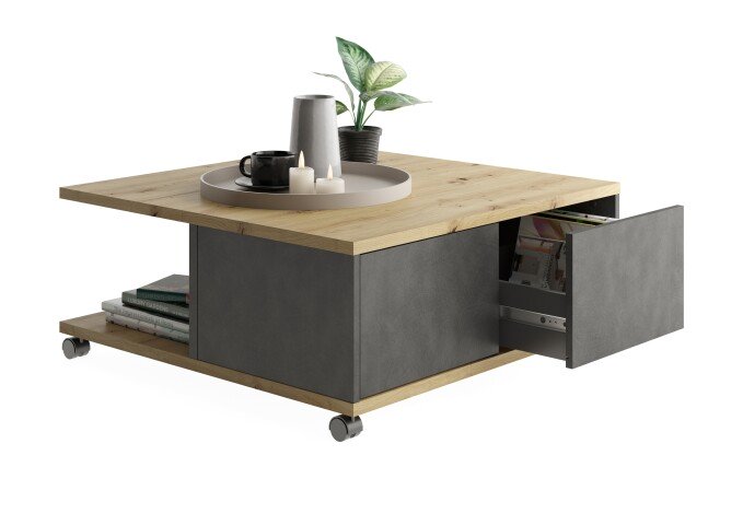 Couchtisch >TWIN 1< in Matera-Artisan Eiche - 70x36x70cm (BxHxT)