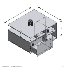 Couchtisch >TWIN 2< in Weiß perl-Artisan Eiche - 82x69,1x10,3cm (BxHxT)