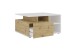 Couchtisch >TWIN 2< in Weiß perl-Artisan Eiche - 82x69,1x10,3cm (BxHxT)