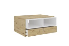 Couchtisch >MONZA 2< in Artisan Eiche Dekor-weiß - 91,8x45x71,5cm (BxHxT)