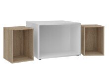 Couchtisch >JOKER 1< in weiß-Eiche Dekor - 71,5x50x67,5cm (BxHxT)