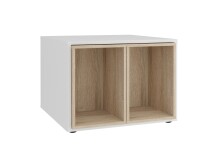 Couchtisch >JOKER 1< in weiß-Eiche Dekor - 71,5x50x67,5cm (BxHxT)