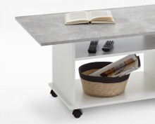 Couchtisch >AZUR< in weiß-Beton LA - 100x44x60cm (BxHxT)