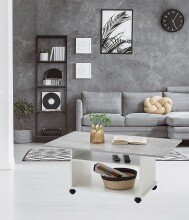 Couchtisch >AZUR< in weiß-Beton LA - 100x44x60cm (BxHxT)