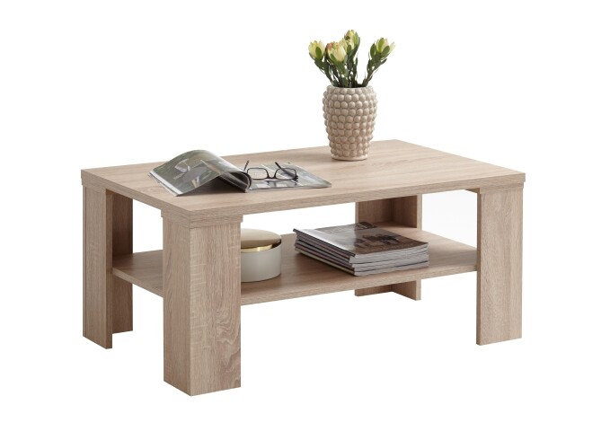 Couchtisch >BASTIA< in Eiche Dekor - 100x46x60cm (BxHxT)