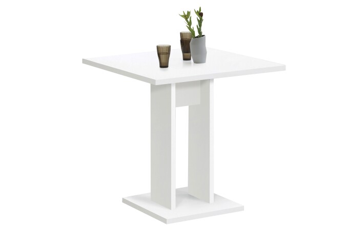 Säulen-Esstisch >BANDOL 1< in weiß - 70x77,5x70cm (BxHxT)
