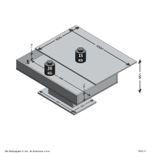 Couchtisch >AVOLA 2< in Beton LA-weiß Edelglanz - 100x46,1x65cm (BxHxT)