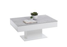 Couchtisch >AVOLA 2< in Beton LA-weiß Edelglanz - 100x46,1x65cm (BxHxT)