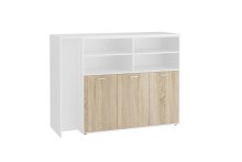 Kommode >SOEST 2< in weiß-Eiche Dekor - 124,1x113,2x15cm (BxHxT)