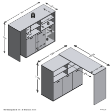 Kommode >SOEST 2< in weiß-Eiche Dekor - 124,1x113,2x15cm (BxHxT)