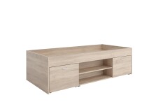 Bett >CARLO 1< in Eiche Dekor - 203,5x58,5x95,5cm (BxHxT)