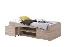 Bett >CARLO 1< in Eiche Dekor - 203,5x58,5x95,5cm...