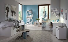 Bett >CARLO 1< in weiß - 203,5x58,5x95,5cm (BxHxT)