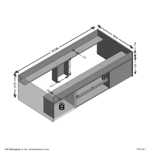 Bett >CARLO 1< in weiß - 203,5x58,5x95,5cm (BxHxT)