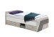 Bett >NONA 1< in Sandeiche Dekor-weiß-Lava - 204,5x69,5x96cm (BxHxT)
