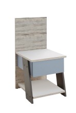 Nachtkonsole >NONA 3< in Sandeiche Dekor-weiß-Lava-Denim - 34x69,5x39cm (BxHxT)