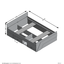 Bett >NONA 11< in Sandeiche Dekor-weiß-Lava - 204,5x69,5x144,6cm (BxHxT)