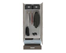 Kleiderschrank >NONA 12< in Sandeiche Dekor-weiß-Lava-Denim