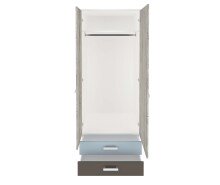 Kleiderschrank >NONA 12< in Sandeiche Dekor-weiß-Lava-Denim