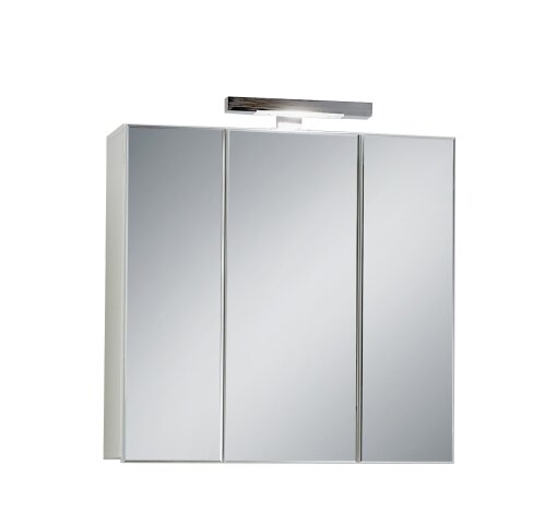 Badezimmerspiegelschrank >ZAMORA 3< in weiß - 70x69x19cm (BxHxT)