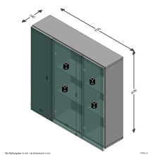 Badezimmerspiegelschrank >ZAMORA 3< in weiß - 70x69x19cm (BxHxT)