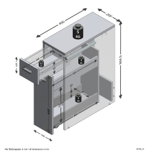 Beistellschrank >DENIA 1< in weiß - 20x61x45cm (BxHxT)
