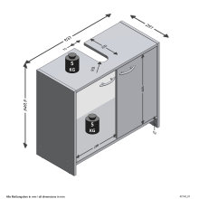 Waschbeckenunterschrank >MARBELLA 101< in weiß - 63,7x55x28,1cm (BxHxT)