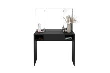 Schminktisch >SCHMINKI 1< in schwarz - 100x135,7x41,4cm (BxHxT)