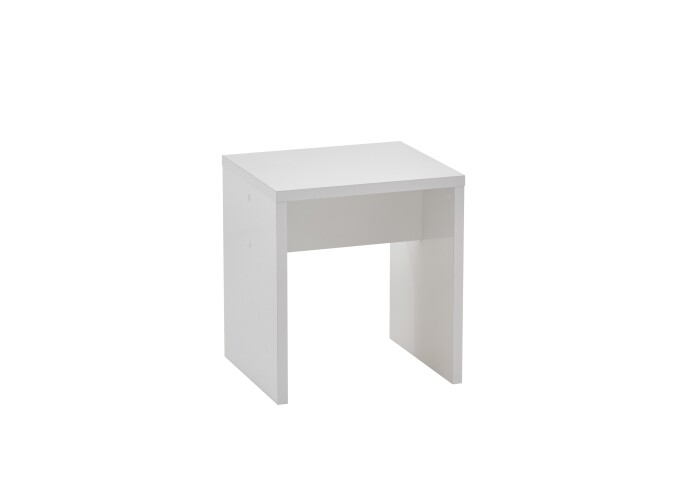 Hocker >SCHMINKI 2< in weiß Edelglanz - 40x44,2x35cm (BxHxT)