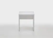 Hocker >SCHMINKI 2< in weiß Edelglanz - 40x44,2x35cm (BxHxT)