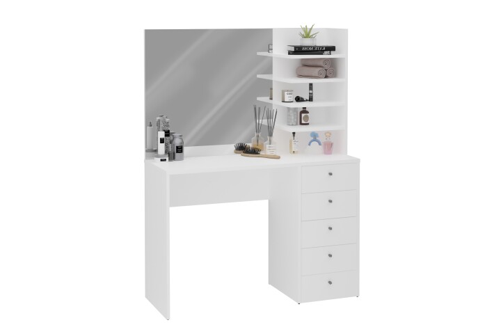 Schminktisch >MARL 1< in weiß - 105x140,5x39,9cm (BxHxT)