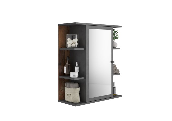 Badspiegel >MADOC 5< in Matera-Old Style dunkel - 60x71,5x25,2cm (BxHxT)