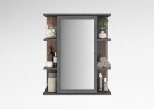 Badspiegel >MADOC 5< in Matera-Old Style dunkel - 60x71,5x25,2cm (BxHxT)