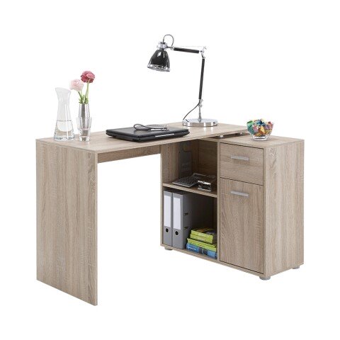 Schreibtisch >ALBRECHT 1< in Eiche Dekor - 83x74x117cm (BxHxT)