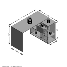 Schreibtisch >ALBRECHT 1< in Eiche Dekor - 83x74x117cm (BxHxT)