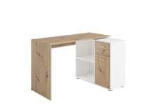 Schreibtisch >ALBRECHT 1< in Artisan Eiche Dekor-weiß - 83x74x117cm (BxHxT)
