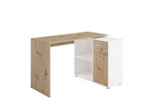 Schreibtisch >ALBRECHT 1< in Artisan Eiche Dekor-weiß - 83x74x117cm (BxHxT)