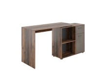 Schreibtisch >ALBRECHT 1< in Old Style dunkel-Stahl dunkel - 83x74x117cm (BxHxT)