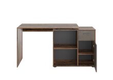 Schreibtisch >ALBRECHT 1< in Old Style dunkel-Stahl dunkel - 83x74x117cm (BxHxT)