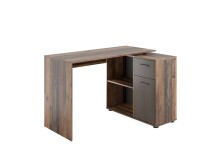 Schreibtisch >ALBRECHT 1< in Old Style dunkel-Stahl dunkel - 83x74x117cm (BxHxT)