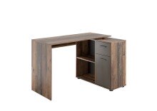 Schreibtisch >ALBRECHT 1< in Old Style dunkel-Stahl dunkel - 83x74x117cm (BxHxT)